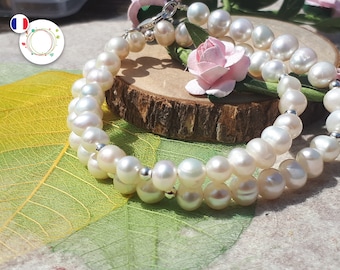 Natural NACRE Freshwater Bead Bracelet