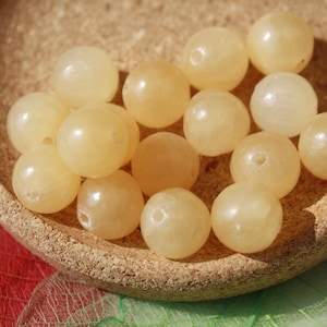 YELLOW CALCITE beads, 10 mm natural; Creative hobbies, large size semi-precious stones