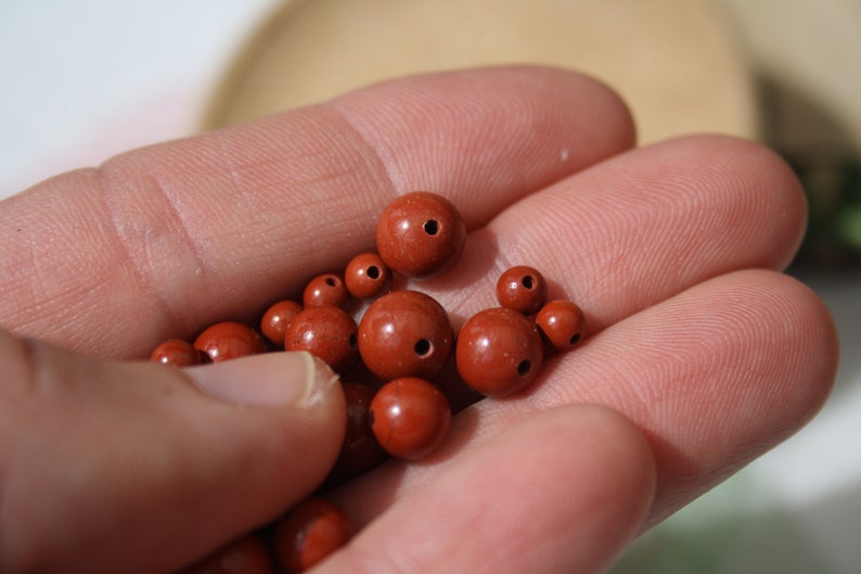 Perles de JASPE ROUGE naturel, Diamètres 4 mm 6 mm et 8 mm, loisirs créatifs & bijouterie, DIY, pierres semi-précieuses image 4