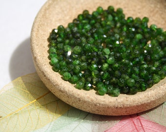 DIOPSIDE Beads, 3mm FACETS; Natural; Creative hobbies & fine jewelry, semi-precious stones