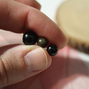 Natural GOLDEN OBSIDIAN pearls, diameters 4 mm 6 mm and 8 mm, creative hobbies & jewelry, DIY, semi-precious stones image 5