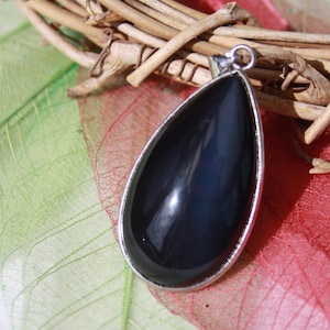 Genuine, very colorful, CELESTIAL EYE OBSIDIAN pendant, semi-precious natural gemstone