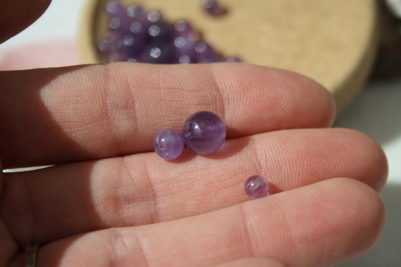 Perles AMETHYSTE, 4mm 6mm 8mm Lot idéal pour loisirs créatifs et bijouterie fine DIY Pierres nturelles semi précieuses image 2