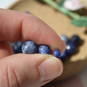 Perles de SODALITE naturelle Diamètres 4 mm 6 mm et 8 mm, loisirs créatifs & bijouterie, DIY, pierres semi-précieuses image 3