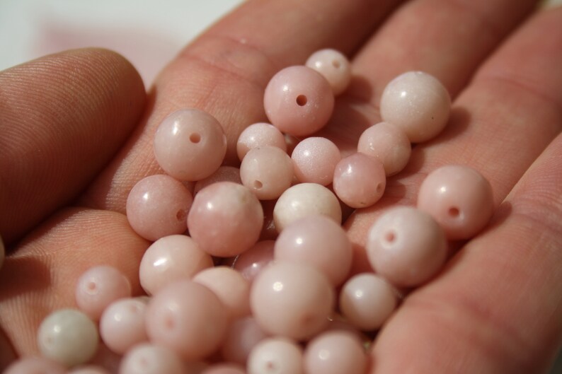 Perles en OPALE ROSE en diamètre 6 mm et 8 mm Qualité naturelles non teintées Loisirs créatifs & bijouterie, pierres semi-précieuses image 6