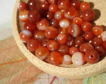 Perles d'AGATE RUBANÉE naturelle, diamètres 6 mm et 8 mm, loisirs créatifs & bijouterie, DIY, pierres semi-précieuses