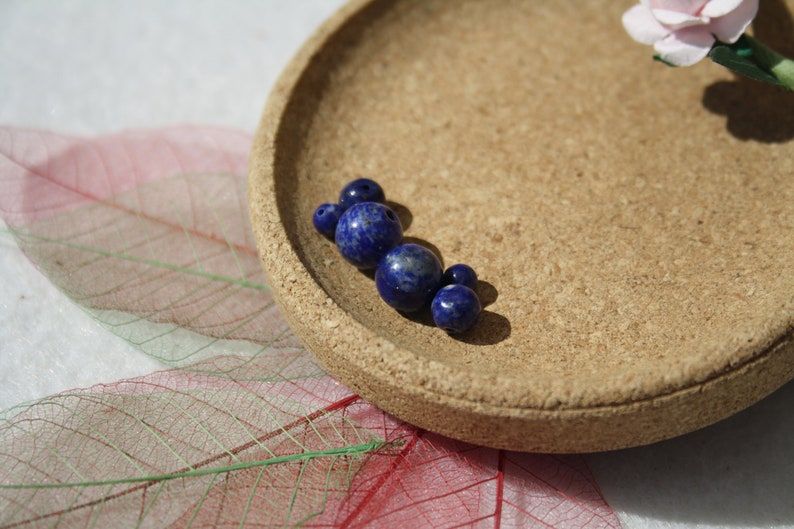 Perle di LAPISLAZZULI naturali, diametro 4 mm, 6 mm e 7,8 mm non colorati, hobby creativi e gioielleria raffinata, perle di pietre preziose semipreziose immagine 3