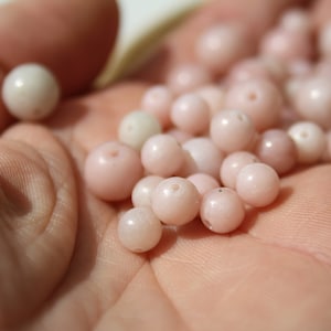 Perles en OPALE ROSE en diamètre 6 mm et 8 mm Qualité naturelles non teintées Loisirs créatifs & bijouterie, pierres semi-précieuses image 5