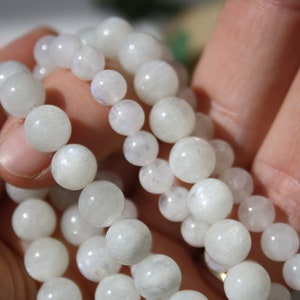 Perles de PÉRISTERITE naturelle, labradorite blanche, diamètres 6 mm et 8 mm, loisirs créatifs & bijouterie, DIY, pierres semi-précieuses image 2
