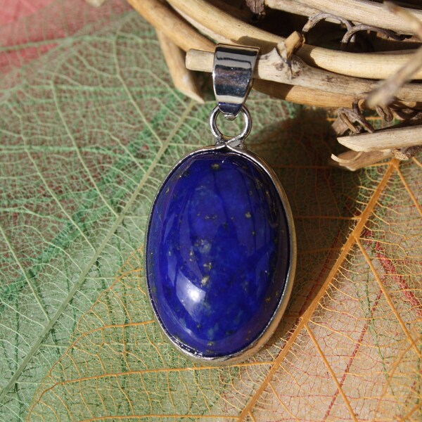 Pendentif en LAPIS LAZULI véritable, forme de goutte, pierre gemme, naturelle semi précieuse