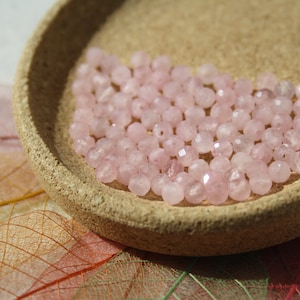ROSE QUARTZ beads, FACETED 4 mm; Natural; Creative hobbies & fine jewelry, semi-precious stones
