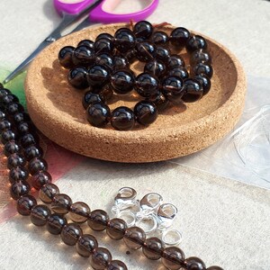 Perles de QUARTZ FUMÉ, diamètres 4 mm 6 mm, 8 mm Qualité , loisirs créatifs et bijouterie fine, DIY, perles naturelles semi précieuses image 4