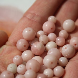 Perles en OPALE ROSE en diamètre 6 mm et 8 mm Qualité naturelles non teintées Loisirs créatifs & bijouterie, pierres semi-précieuses image 3