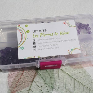 Kit creativo in ametista, pietre naturali, 68 perle rotonde, componenti in metallo, filo e oltre 70 perle barocche, fai da te