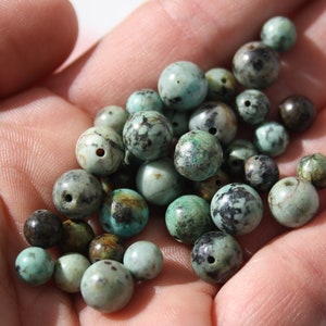 Perles de TURQUOISE AFRICAINE véritable diamètres 4 , 6 mm et 8 mm, loisirs créatifs & bijouterie, DIY, pierres naturelles semi-précieuses image 3