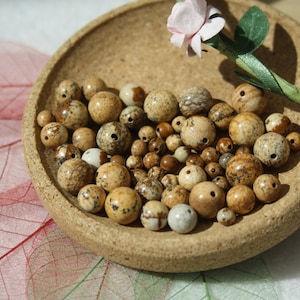 JASPER pearls NATURAL LANDSCAPE, diameters 4 mm 6 mm and 8 mm, creative hobbies & jewelry, DIY, semi-precious stones