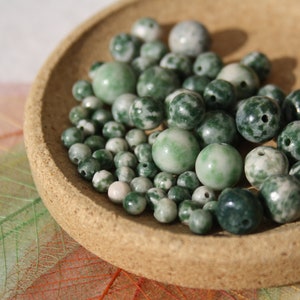 Perles en AGATE D'ARBRE naturelle perles de 4 mm 6 mm et 8 mm loisirs créatifs et bijouterie fine, pierres semi précieuses image 1