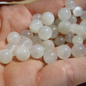 Perles PIERRE de LUNE, 8 mm naturelles non teintées Loisirs créatifs, pierres semi-précieuses zdjęcie 2