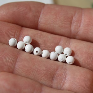 Perles de HOWLITE naturelle, diamètres 4 mm 5.6 mm et 8 mm, loisirs créatifs & bijouterie, DIY, pierres semi-précieuses image 3