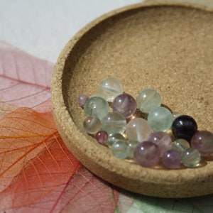 Perles en FLUORITE Naturelle véritable, diamètre 4 mm 6 mm et 8 mm, pierre gemme semi précieuse, idéale loisirs créatifs, DIY image 3