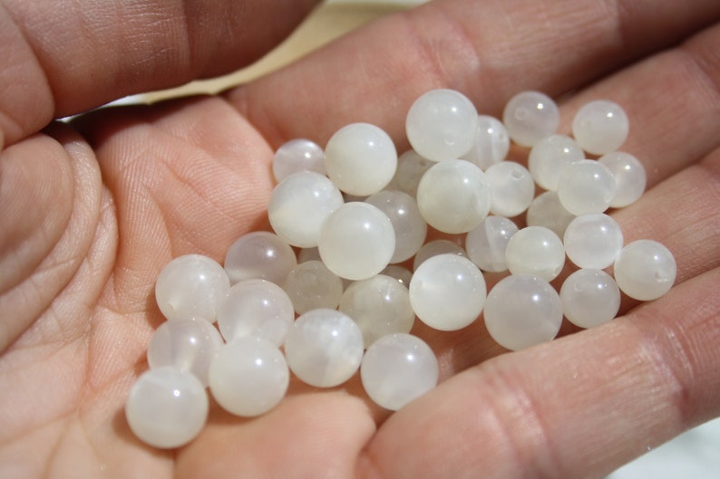 MOONSTONE Beads, 8mm natural undyed Creative hobbies, semi-precious stones image 4