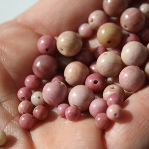 Perles de RHODONITE UNIE naturelle, diamètres de 4 mm 6 mm et 8 mm, loisirs créatifs & bijouterie, DIY, pierres semi-précieuses image 4