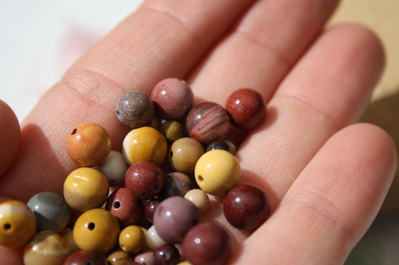 Perles de JASPE MOKAITE naturel, diamètres 4 mm 6 mm et 8 mm, loisirs créatifs & bijouterie, DIY, pierres semi-précieuses image 4