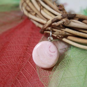 Genuine RHODOCHROSITE pendant, Semi-precious natural stone, Gummy shape