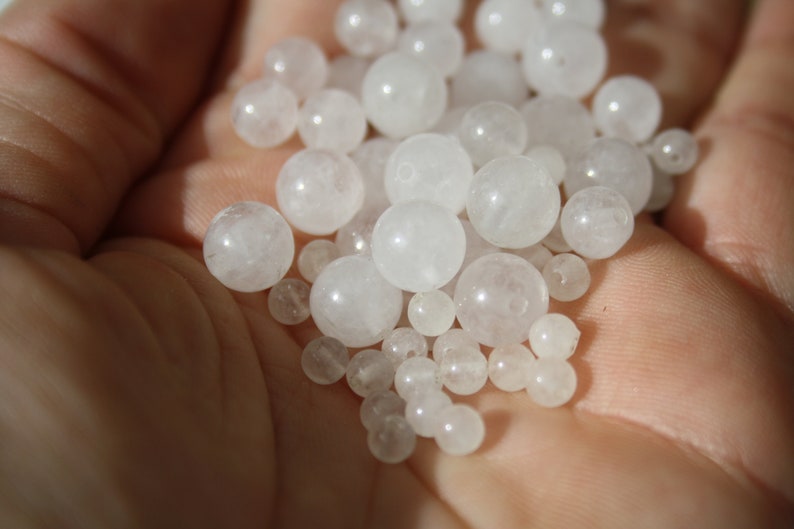 Perles en JADE BLANC naturel, diamètres 4 mm 6 mm et 8 mm, loisirs créatifs & bijouterie, DIY, pierres semi-précieuses image 4