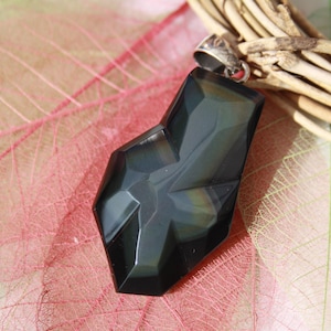 Natural CELESTIAL EYE OBSIDIAN Pendant, Rainbow Color; Semi-Precious Gemstone