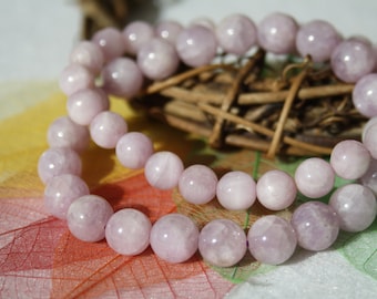 Bracelet in natural KUNZITE, 8 mm, Quality +++, semi-precious stone