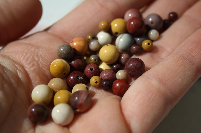 Perles de JASPE MOKAITE naturel, diamètres 4 mm 6 mm et 8 mm, loisirs créatifs & bijouterie, DIY, pierres semi-précieuses image 2