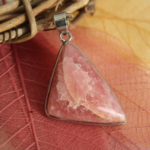 Genuine RHODOCHROSITE pendant, semi-precious natural stone