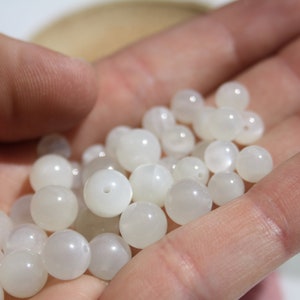 Perles PIERRE de LUNE, 8 mm naturelles non teintées Loisirs créatifs, pierres semi-précieuses zdjęcie 6