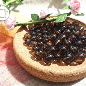 Perle di QUARZO FUME', diametri 4 mm, 6 mm, 8 mm; +++ qualità, hobby creativi e alta gioielleria, fai da te, perle naturali semipreziose