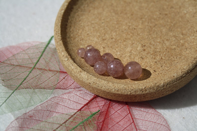 Perles de QUARTZ CERISE naturel, diamètres 4 mm 6 mm et 8 mm, loisirs créatifs & bijouterie, DIY, pierres semi-précieuses image 3