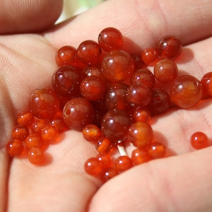 Perles en CORNALINE Naturelle, diamètres 4 mm 6 mm 8 mm naturelles non teintées Loisirs créatifs & bijouterie, pierres semi-précieuses image 2