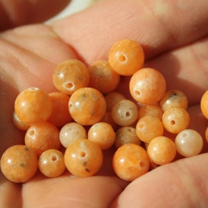 Perles en CALCITE ORANGE naturelle, 6 mm et 8 mm naturelles non teintées Loisirs créatifs, pierres semi-précieuses image 4