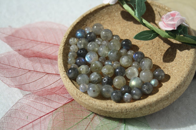 Perles en LABRADORITE naturel, diamètres 4 mm 6 et 8 mm naturelles non teintées Loisirs créatifs & bijouterie, pierres semi-précieuses image 1