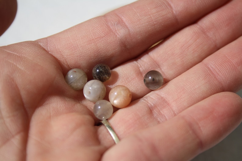 Natural MOONSTONE beads, diameters 4 mm, 6 mm and 8 mm real minerals Creative hobbies, semi-precious stones image 5