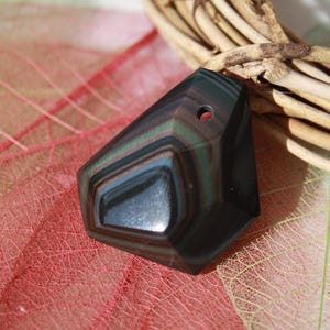 Natural CELESTIAL EYE OBSIDIAN Pendant, Rainbow Color; Semi-Precious Gemstone