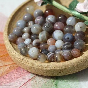 Natural BOTSWANA AGATE beads, diameters 6 mm and 8 mm, creative hobbies & jewelry, DIY, semi-precious natural stones