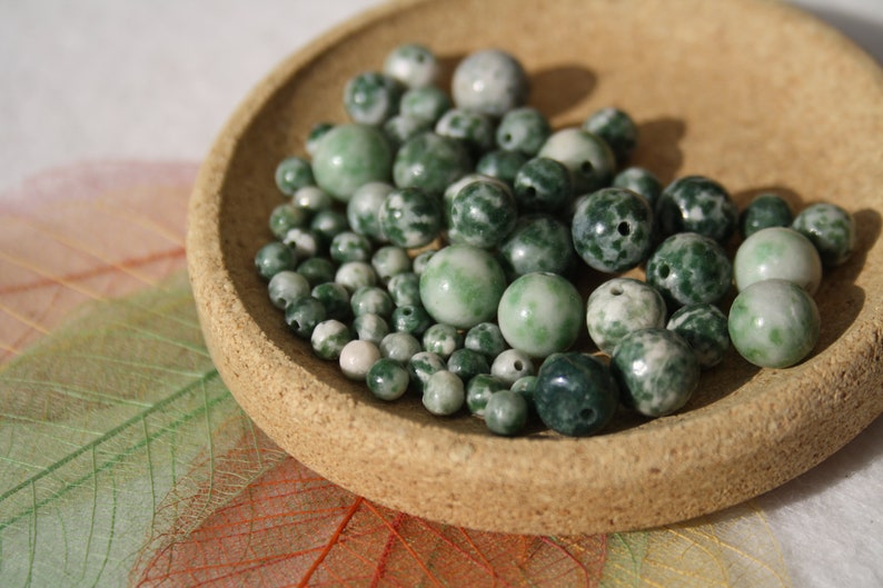 Natürliche BAUMACHAT-Perlen 4 mm, 6 mm und 8 mm Perlen kreative Hobbys und edler Schmuck, Halbedelsteine Bild 2