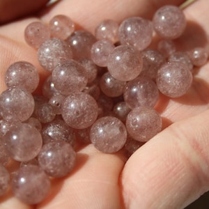 Perles de QUARTZ CERISE naturel, diamètres 4 mm 6 mm et 8 mm, loisirs créatifs & bijouterie, DIY, pierres semi-précieuses image 2