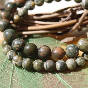 Armband in naturel OCEAN JASPER, 6 mm en 8 mm, halfedelsteen afbeelding 1