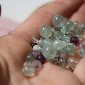 Pearls in true Natural FLUORITE, diameter 4 mm 6 mm and 8 mm, semi precious gemstone, ideal creative hobbies, DIY image 5