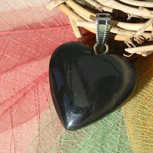 Natural CELESTIAL EYE OBSIDIAN pendant, Heart shape; Semi-precious gemstone