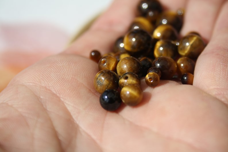 Perles en OEIL de TIGRE naturel, diamètre 4 mm 6 mm 8 mm et 10 mm loisirs créatifs bijouterie fine, perles semi précieuses grade AA image 5