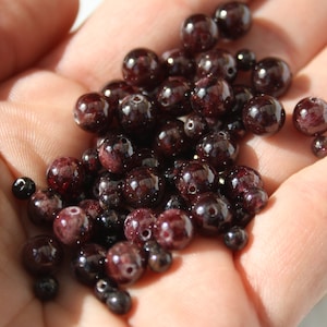 Perles GRENAT naturel, diamètres 4 mm 6 mm et 8 mm, loisirs créatifs & bijouterie, DIY, pierres semi-précieuses image 2