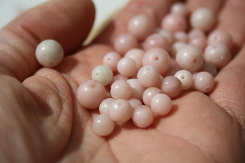 Perles en OPALE ROSE en diamètre 6 mm et 8 mm Qualité naturelles non teintées Loisirs créatifs & bijouterie, pierres semi-précieuses image 4
